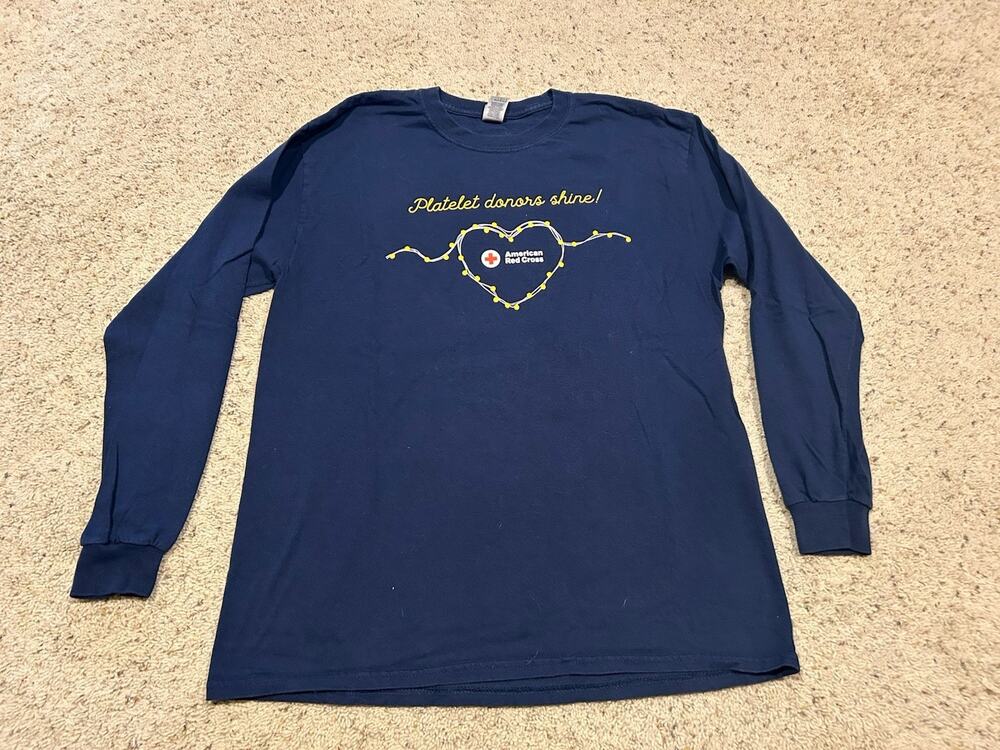 RARE American Red Cross sz L T-SHIRT Platelet Donors Shine LS Women’s/unisex B26